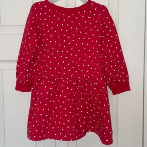 Gap Girls 4Red Heart Print Valentine's Day Long Sleeve Skater Dress